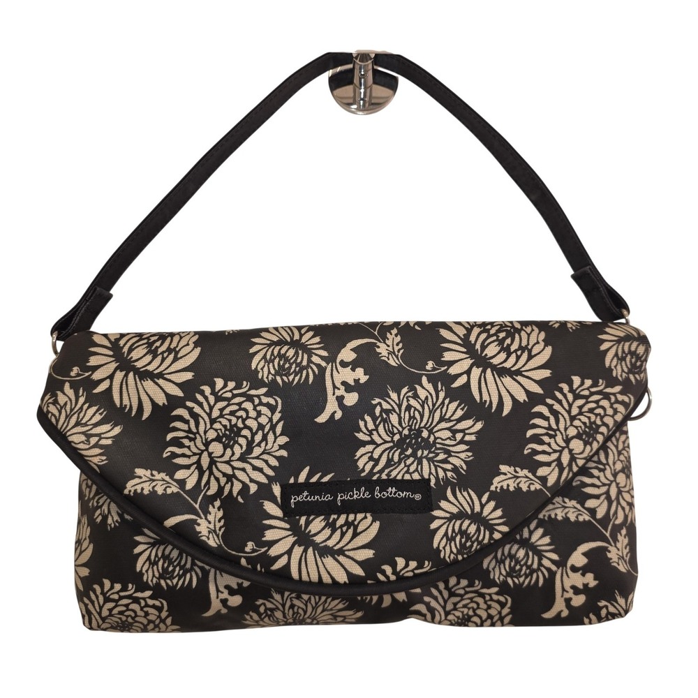 Petunia Pickle Bottom Diapering Kit Black Floral Canvas Baby Changing Pad